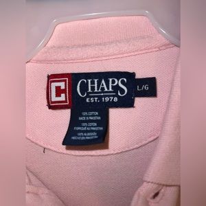 Chaps Men's pink collar shirt.